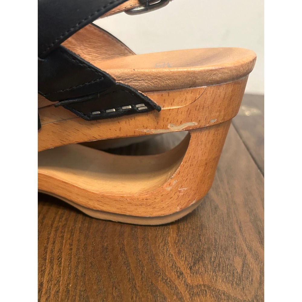 Dansko Taci Waxy Black Wedge leather Mary Jane Clogs Women's Size 41 US 10.5-11 - Picture 12 of 14